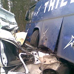 Надзвичайні події: В аварию на Житомирщине попал автобус с российскими пассажирами. ФОТО