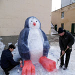 В Житомирской области осужденные соревновались за звание лучшего снежного скульптора. ФОТО
