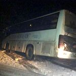 Надзвичайні події: На Житомирщине из-за гололеда рейсовый автобус съехал в кювет. ФОТО