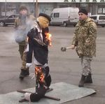 Люди і Суспільство: В День Соборности Украины в Житомире сожгли чучело Путина. ВИДЕО