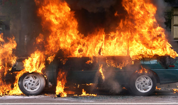 ДТП: Сегодня утром в Житомире подожгли автомобиль главы общественной организации