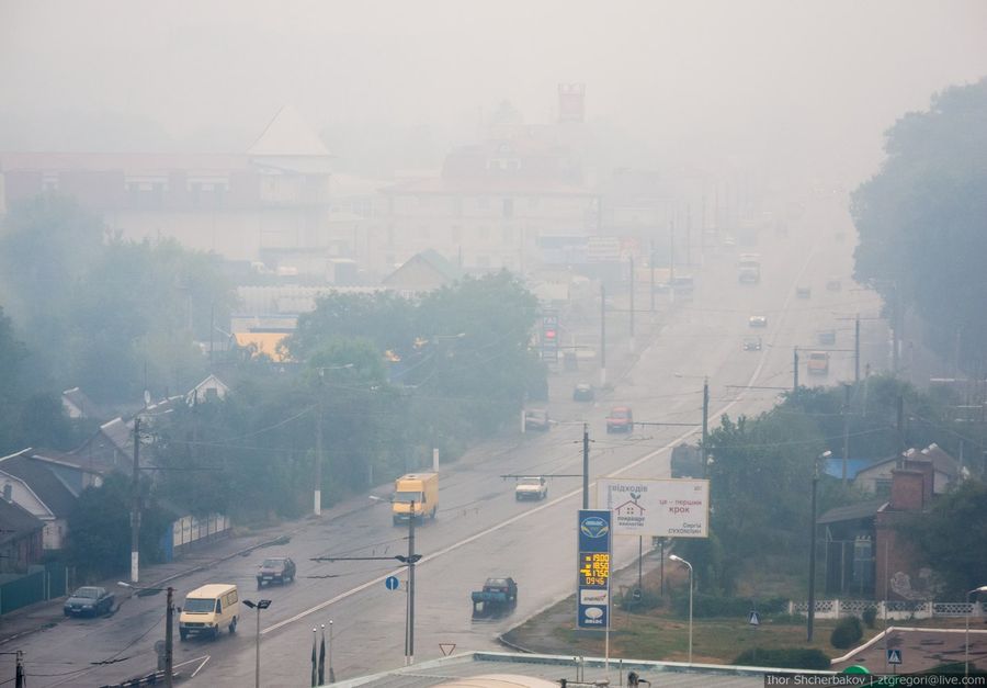 Надзвичайні події: Дым окутал Житомирщину: уровень загрязнения воздуха превышен в 1,5 раза