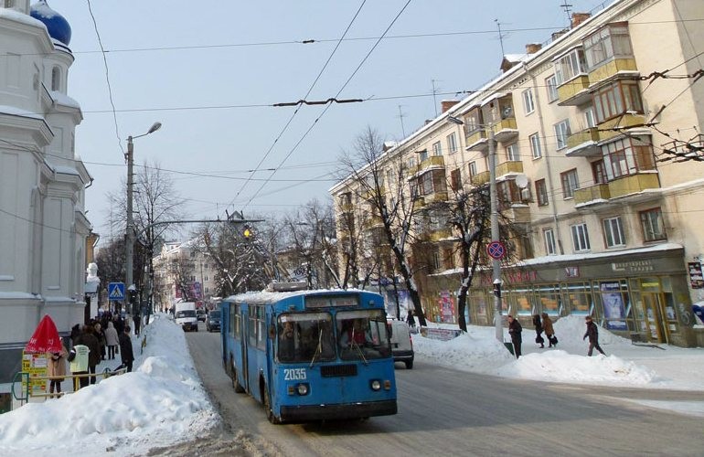 В Житомире из-за непогоды троллейбус врезался в маршрутку