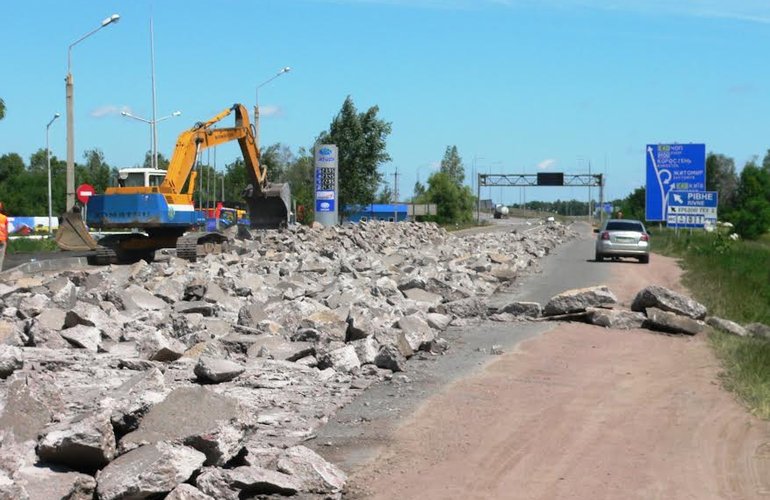 Объездная дорога Житомира частично перекрыта из-за капитального ремонта