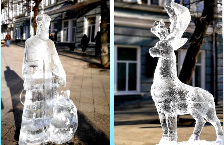 В Житомире на Михайловской установили новые ледяные скульптуры. ФОТО