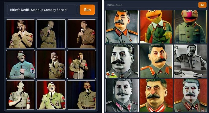 Стендап Гитлера на Netflix и Сталин в «Маппетах»: в соцсетях генерируют абсурдные мэшапы через DALL-E