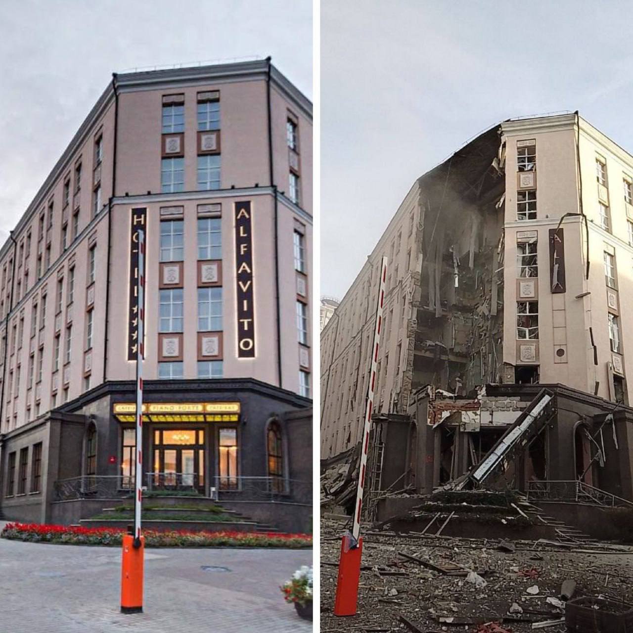 Российская ракета попала в гостиницу ALFAVITO в Киеве: один человек погиб, 8 пострадали. ФОТО и ВИДЕО