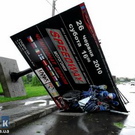 Надзвичайні події: В Житомире ветром сорвало рекламный билборд. Никто не пострадал
