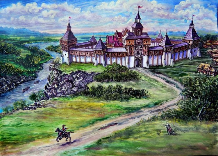 zhitomir Житомирский замок на скале «голова Чацкого». Рисунок