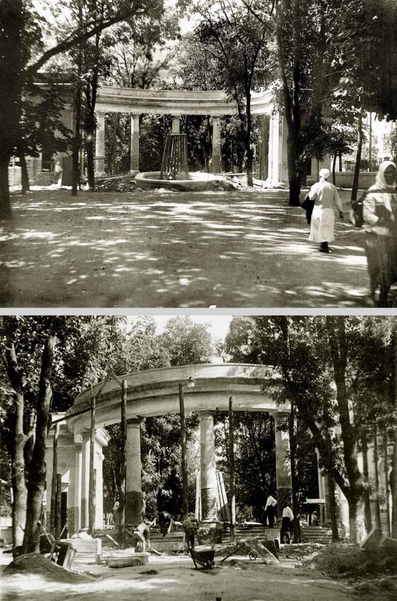 dubman Строительство колоннады в парке