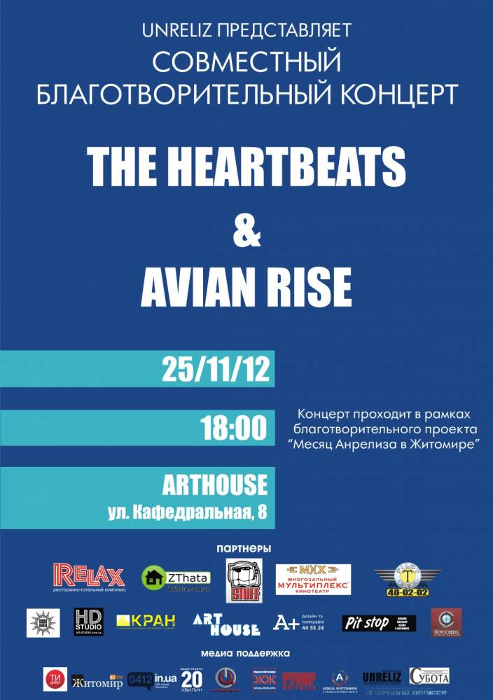 Про100людин Концерт The Heartbeats & Avian Rise
