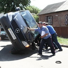 ДТП. В Житомире после столкновения с грузовиком перевернулся микроавтобус. ФОТО