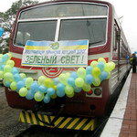 Первая электричка Житомир-Киев торжественно отправилась в столицу. ФОТО