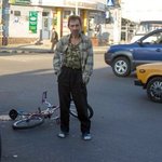 Водитель «Тойоты» сбил в центре Житомира пьяного велосипедиста. ФОТО