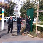 Город: В центре Житомира на стройплощадке «АТБ» восстанавливают забор. ФОТО. ВИДЕО