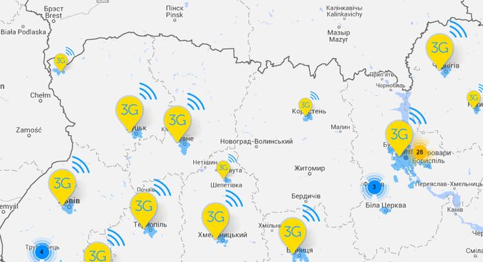 Технологии: Коростень – первый город в Житомирской области, где заработал 3G