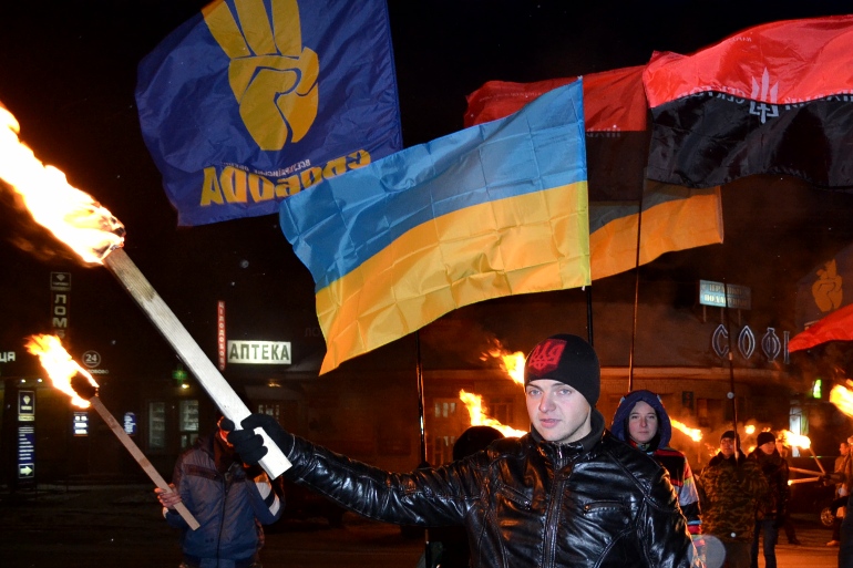 В Житомире прошел марш в честь дня рождения Степана Бандеры