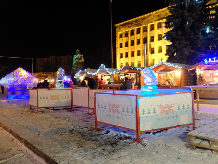 В центре Житомира восстановили разрушенные ледяные фигуры. ФОТО