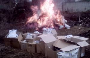 ​Житомирские правоохранители сожгли более 60 кг растительных и синтетических наркотиков