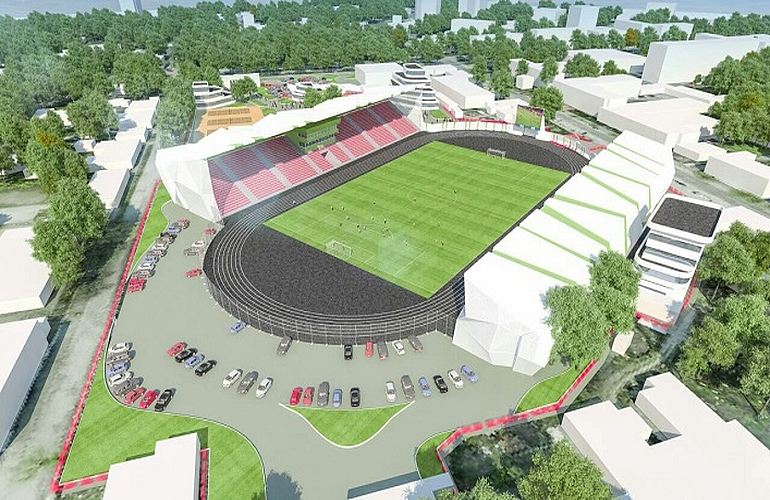 В перспективе на житомирском стадионе «Полесье» могут построить новую трибуну. ФОТО