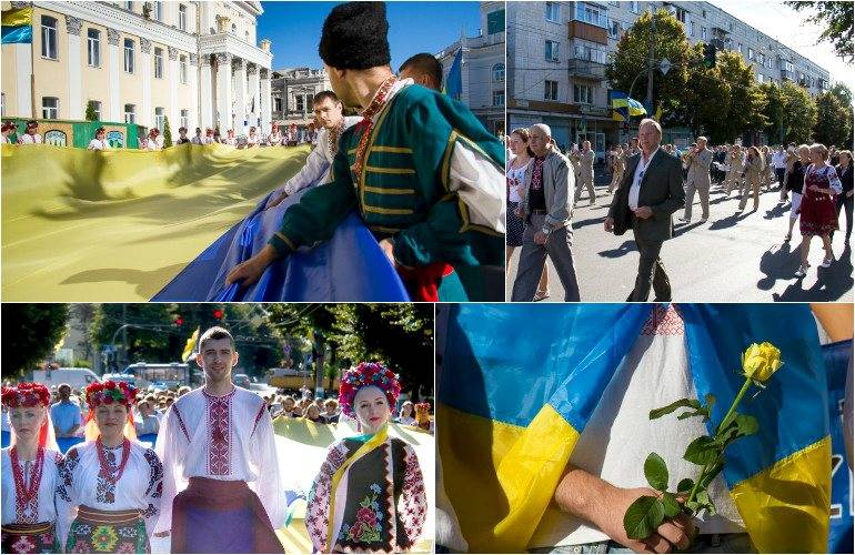 Житомир отмечает День Независимости: торжественное шествие и возложение цветов. ФОТОРЕПОРТАЖ