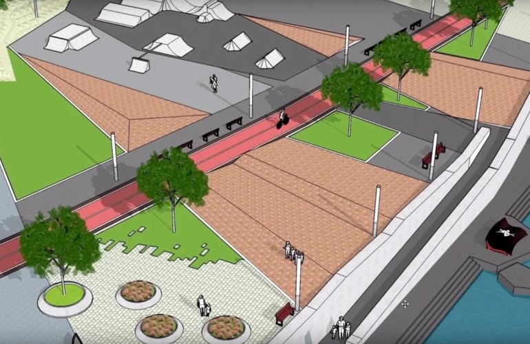 Новая набережная и парк: в Житомире разрабатывают пешеходный маршрут вдоль берега Тетерева. ВИДЕО