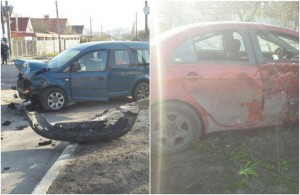  На перекрестке в Житомире столкнулись <b>Mitsubishi</b> и Volkswagen, трое человек в больнице. ФОТО 