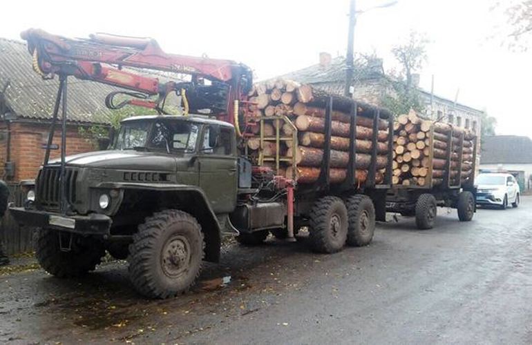 На Житомирщине полицейские задержали два авто с незаконной древесиной и оружием. ФОТО
