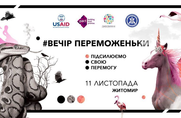 Громадські організації та активістів Житомира запрошують на вечір «Переможеньки» 11 листопада