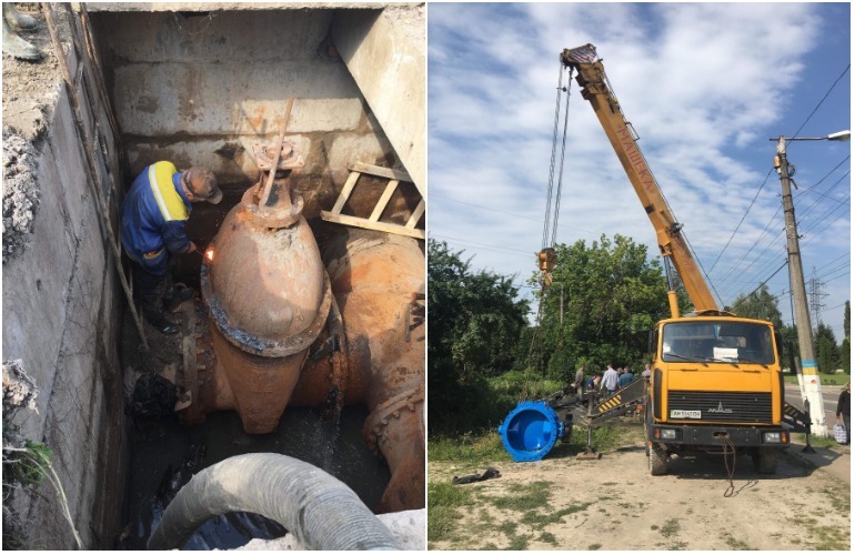 Город без воды: в Житомире впервые за 50 лет меняют основные задвижки водопровода. ФОТО