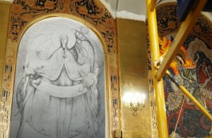  Столичные <b>художники</b> расписывают стены Михайловского собора в Житомире. Стоимость работ оценивается в 4 млн грн. ФОТО 