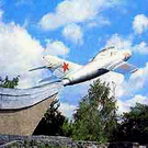 Город: В Житомире благоустроили сквер Победы и подсветили памятник-самолет МИГ-15. ФОТО